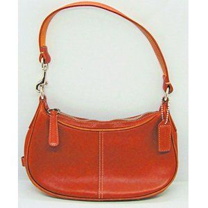 Small Coach Tan Leather Satchel Handbag Purse 7593